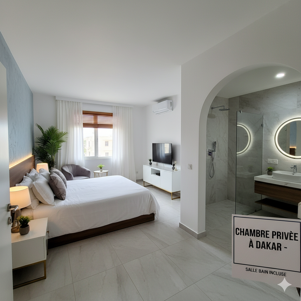 Chambre + SDB Privée | Confort & Calme à Dakar